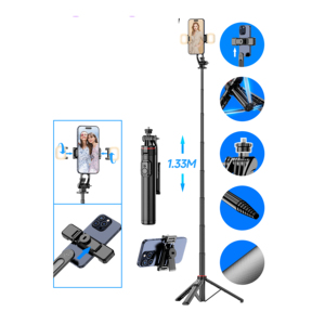 TOKQI-C12d Nouveau produit 2024 Détachable avec double éclairage intégré Conception de <span class=keywords><strong>pied</strong></span> extra long Tré<span class=keywords><strong>pied</strong></span> pour selfie - Product Image 1