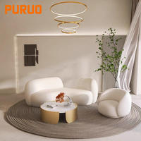 Fauteuil Lounge Puruo Minimaliste Unique en Forme de Nuage Doux, Canapé de Luxe Blanc Crème Nordique Moderne, Fauteuil d'Accent de Luxe