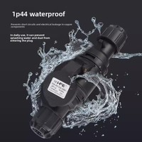 Prise d'alimentation pour éclairage de scène, étanche IP44, ignifuge, noire, 3 pôles, 16A, connecteur industriel aéronautique, 220-240V