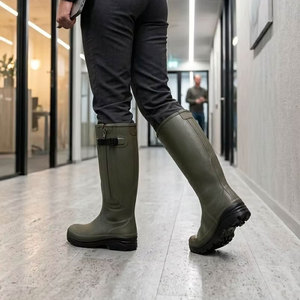 Bottes <span class=keywords><strong>de</strong></span> <span class=keywords><strong>chasse</strong></span> en caoutchouc imperméables unisexes à mollet large, hauteur genou, respirantes et doublées thermiquement, pour hommes et femmes - Product Image 5