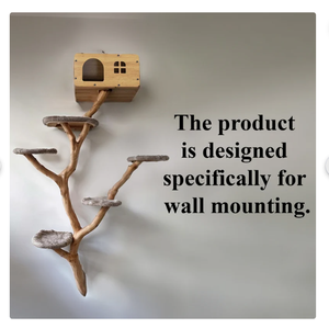 Menara kucing kayu panas mewah Kondominium kucing besar furnitur hewan peliharaan menara pohon kucing unik alami batang goresan pohon kayu - Product Image 6