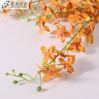 Mini-orchidées artificielles Phalaenopsis Oncidium à 3 branches, fleurs en soie modernes et écologiques pour mariages, hôtels et décoration florale intérieure