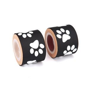 2 дюймов с собаки лапы корсажная анималистичным принтом 50 мм черный полиэстер GrosGrain следы лап лента - Product Image 3