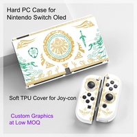 Coque personnalisée à faible MOQ pour Nintendo Switch OLED, en PC rigide pour la console et en TPU souple pour les Joy-Con, impression graphique sur mesure.