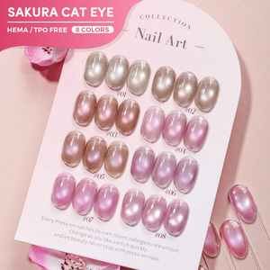 JTING New Release 8colors Sakura Cat Eye Gel Magnetic Powder Transparency Gel Nail Polish Tpo/hema Free OEM Wholesale Supplier - Product Image 1