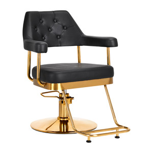 Gabbiano Granda oro nero parrucchiere sedia stilista reclinabile in pelle sintetica per saloni di bellezza negozi di barbiere - Product Image 1
