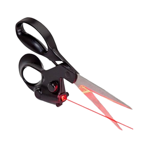 Ciseaux professionnels industriels de 9 pouces en acier inoxydable avec guidage laser, bord lisse, noirs, pour la coupe de tissus - Product Image 1