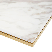 Console de luxe personnalisable en or miroir, avec structure en acier inoxydable et plateau en dalle de roche, design moderne, mobilier d'entrée pour villa
