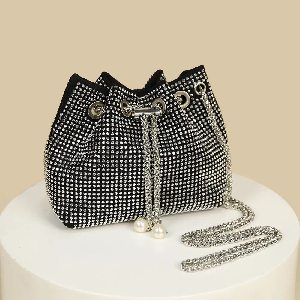 2022 New Fashion Bucket Bag for Women Stylish Chain Shoulder Bag Ladies Diamond Bag