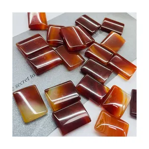 Free Form Natural Red agate square piece brand Loose Gemstone