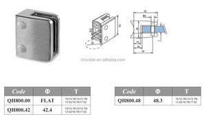<strong>square</strong> Notch in Glass Clamp Balcony Staircase Railings Stainless Steel <strong>square</strong> Glass Clamp - Product Image 4