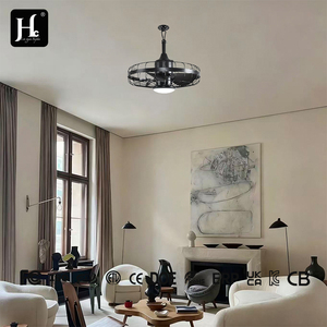 20 inch cage style <b>ceiling</b> fan, modern intelligent indoor and outdoor <b>ceiling</b> fan, with <b>lights</b> and <b>remote</b> <b>control</b> - Product Image 3
