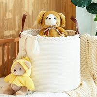 Paniers à linge en corde de coton, grand panier de rangement pliable, paniers à linge tissés avec poignées durables, personnalisables