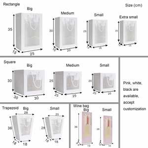 Custom Large Size Colored Clear Window Transparent Flower Shop <b>Bouquet</b> Packaging Wedding Birthday <b>Paper</b> Gift Bag - Product Image 6