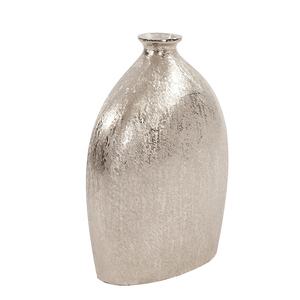 Jarrones de flores con textura de aluminio, Juego de 2 floreros decorativos para mesa de casa y sala de estar - Product Image 3