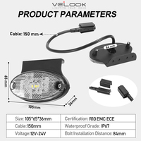 Feux de position avant LED 12V 24V pour remorque, feux de délimitation, feux de gabarit, homologués ECE, lampe de position blanche LED pour remorque et camion
