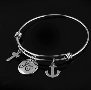 Bracciali Rigidi da Donna in Acciaio Inossidabile Fai da Te con Chiusura Magnetica e Fili Rigidi, Accessori con Numerosi Ciondoli ad Albero, Cristalli e Gufi - Product Image 6