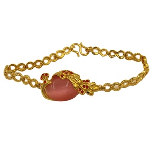 Dubai Gold Jewelry <strong>Taobao</strong> Source European Coin Gold Plated Jewelry <strong>Wholesale</strong> Agate Opal Gold Plated Peacock Bracelet Female - Product Image 1