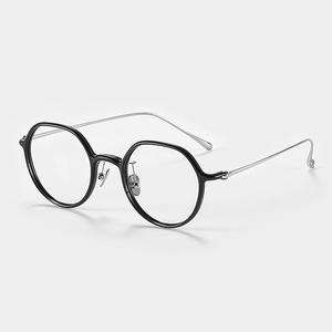 Monture de lunettes ovale en titane pur Cold Tea 9102, légère, pour femmes, monture complète, design Danyang pour petits visages - Product Image 3