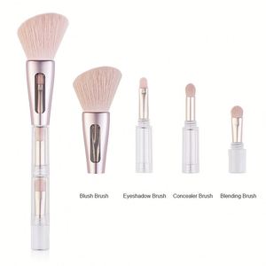 ชุดแปรงแต่งหน้าแบบถอดได้ 4-in-1 หัวคู่ ปรับแต่งได้ ใช้ได้กับอายไลเนอร์ ริมฝีปาก ปกปิด ใช้ได้กับผลิตภัณฑ์สำหรับผู้ทานมังสวิรัติ ไม่ทดลองกับสัตว์ ใช้ได้กับแป้ง บลัชออน และตา - Product Image 2