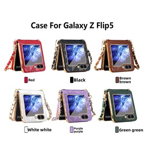 เคสโทรศัพท์แบบพับได้ Samsung Flip6/5 ชุบเคลือบเงา ดีไซน์เก๋ไก๋ พร้อมสายคล้องคอสุดอินเทรนด์สไตล์เกาหลี - Product Image 1