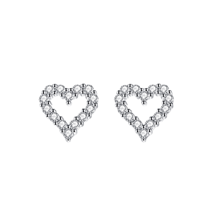 Love Diamond Heart <b>Stud</b> <b>Earrings</b> <b>Set</b> 925 Sterling <b>Silver</b> Women Girl Trendy Gift Engagement Fine Jewelry Wholesale Bulk - Product Image 4