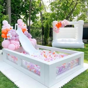 Aire de jeux gonflable populaire pour enfants, blanche et violette, <span class=keywords><strong>XL</strong></span>, grande, ronde, carrée, avec double toboggan, pour événements, fêtes, location, aire de jeux avec toboggan, aire de jeux souple - Product Image 6