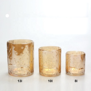 Commercio all'ingrosso Della Decorazione Della Casa di vuoto candela vasi/barattoli con Materiale di Vetro a mercurio votive supporto di candela <span class=keywords><strong>Oro</strong></span> Di Natale supporto di candela - Product Image 1