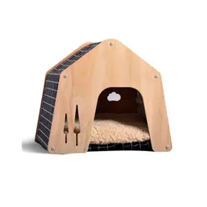 New Arrival Morden Indoor Luxury Wooden Luxury Cat House Wooden Pet Animal Cat Houses