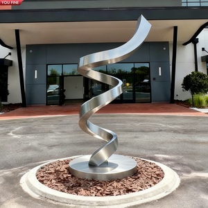 Scultura Astratta a Spirale in Acciaio Inossidabile Lucidato YOUFINE, <span class=keywords><strong>Arte</strong></span> Moderna per Esterni, Decorazione per Giardino, <span class=keywords><strong>Villa</strong></span> e Cortile - Product Image 2