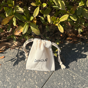 Sac à cordon en toile de coton imprimé personnalisé de bonne qualité, réutilisable, portable, avec logo, pour cadeaux - Product Image 4