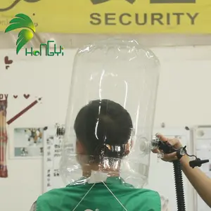 Newest PVC Clear Air Inflatable Isolation Hood Medical Head Cover Hat