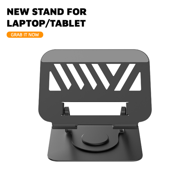 New 360 Rotatable Foldable Metal Laptop Stand Notebook Tablet Holder Computer Riser Multi-Position Adjustable Compact Versatile
