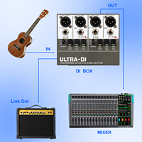 Biner DI4 Aktif 4 Kanallı Gitar DI Kutusu Empedans Eşleştirme Gürültü Önleme İzolasyonu 20Hz-20kHz Frekans Tepkisi Kablolu