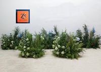 Décoration de mariage et événements : Allée de plantes artificielles, rangée de fleurs sauvages vertes, centre de table pour anniversaire, hydrangea
