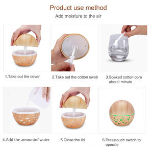 Humidificador Redondo con Acabado Madera YX-021Y, 100x97mm, Difusor de Aroma con Luz Nocturna, Alimentado por USB, para Uso Doméstico - Product Image 2