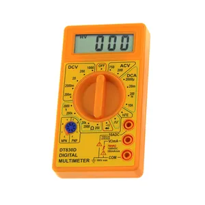 Multímetro digital amarelo dt830d, testador digital de buzzer, multímetro elétrico para uso escolar e casa