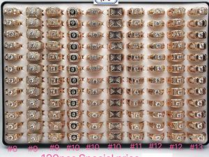 <span class=keywords><strong>Prix</strong></span> Spécial Bagues pour Hommes Plaqué Or 18K Anti-ternissement Serties de Pierres – Bijoux Hip Hop Assortis Vente en Gros - Product Image 3