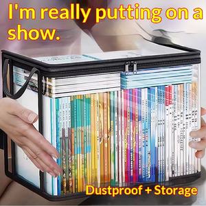 Housse de rangement pour livres en PVC imperméable, classique, anti-poussière, pour salon, ensemble de sacs de rangement multi-usages, design pliable portable, pour déménagement et emballage - Product Image 3