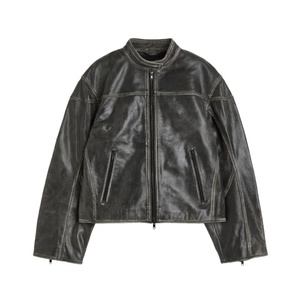 เสื้อแจ็คเก็ตหนังนิ่มสไตล์ลำลองแบบยูนิเซ็กส์ ทรงหลวม สวมใส่สบาย ดีไซน์ใหม่ล่าสุด พร้อมลุคแบบดิสเทรส - Product Image 6