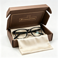 Boîte d'expédition en papier kraft brun avec logo personnalisé, boîte d'emballage pour lunettes de vue, lunettes de soleil, lunettes