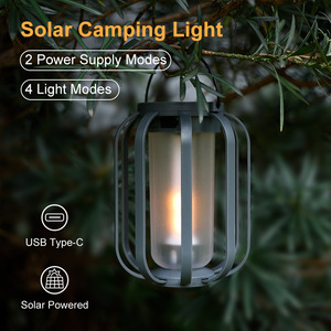 Luz solar LED portátil para camping, decorativa, colgante, para patio, trípode, iluminación ambiental - Product Image 4