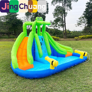Château gonflable pour enfants Jumping Di en PVC avec double toboggan, pulvérisation d'eau, mur d'escalade, trampoline, <span class=keywords><strong>filet</strong></span> de sécurité pour l'intérieur et l'extérieur - Product Image 2