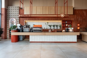 Custom Cafe Bar Counter Restaurant Shop Fixture Modern Coffee Shop Furniture Wooden Sweet Showcase with <b>LED</b> <b>Lighting</b> - Product Image 6