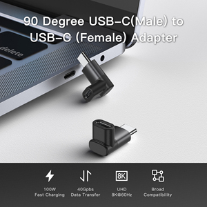 Uniean Nhà Máy Bán Buôn 90 Độ <span class=keywords><strong>USB</strong></span>-C 8K <span class=keywords><strong>OTG</strong></span> 3.2 <span class=keywords><strong>USB</strong></span> A Để C <span class=keywords><strong>OTG</strong></span> Adapter Pd100w 3.2 Loại C <span class=keywords><strong>USB</strong></span> Nhanh Chóng Sạc Cho Iphone - Product Image 2