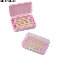 Boîte de rangement pour ongles en PP transparente rose rectangulaire avec couvercle à clipser, mini boîte mignonne pour cotons-tiges