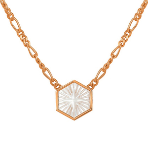 젬넬 최신 925 실버 주얼리 맞춤 각인 자개 나침반 엠블럼 피가로 체인 목걸이 - Product Image 5
