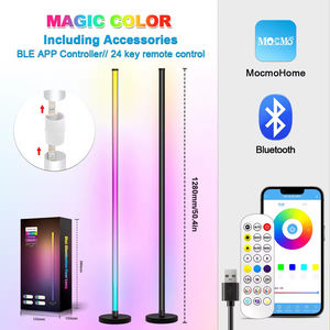 Lampe d'angle LED RGB 1,2 m avec télécommande via application, éclairage d'ambiance intelligent pour la maison, lumières d'ambiance rythmées par la musique pour salle de jeu - Product Image 5