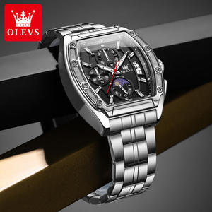   Montre à quartz étanche pour homme, chronographe carré en acier inoxydable 3661, lumineuse, logo personnalisé OEM, calendrier - Product Image 1