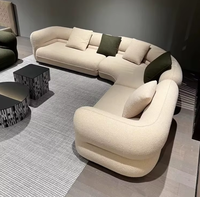 Meilleur prix, canapé d'angle moderne et simple en tissu de laine d'agneau avec pompons, en forme de L, pour appartement